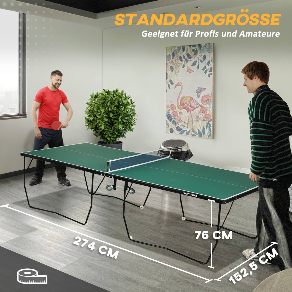 SPORTNOW Tischtennisplatte grün B/H/L: ca. 152,5x76x274 cm