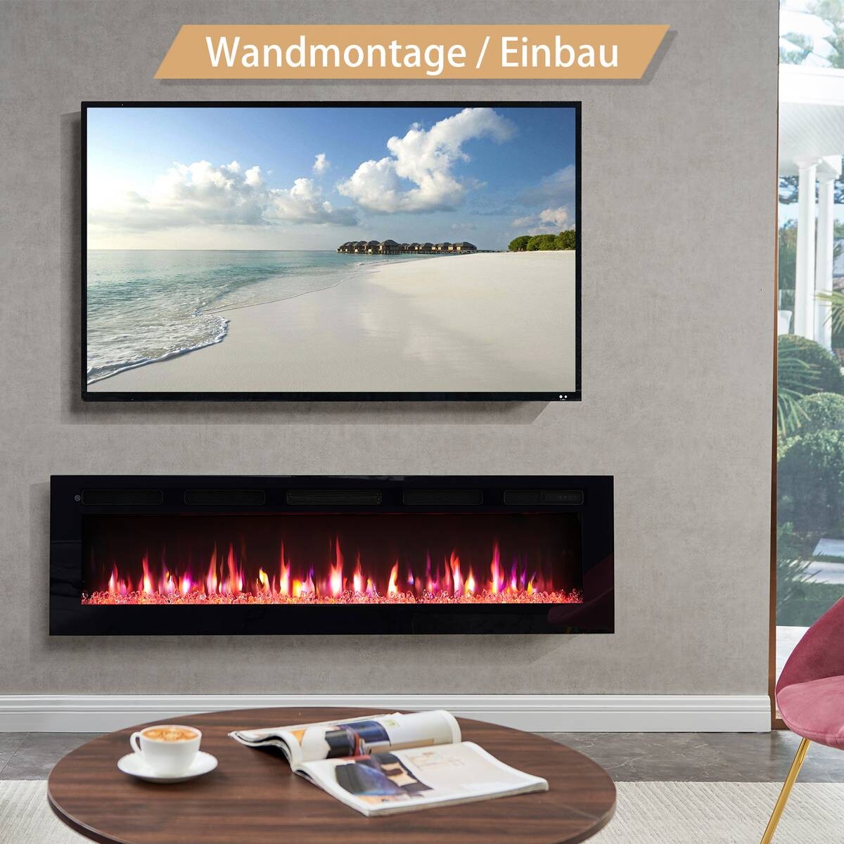 Balderia Elektrischer-Kamin Leif 60 B/H/T: ca. 142,5x38,6x13,8 cm ca. 2000 W