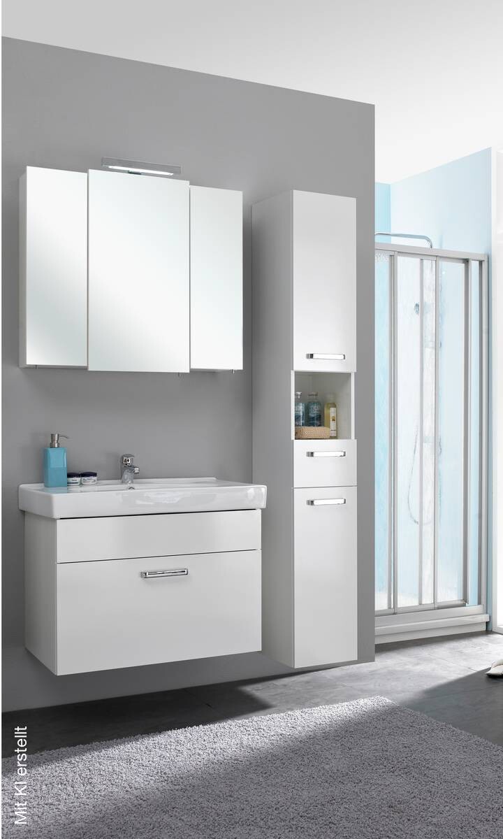 Badezimmer-Set Quickset 312 weiß glanz B/H/T: ca. 113x200x48 cm