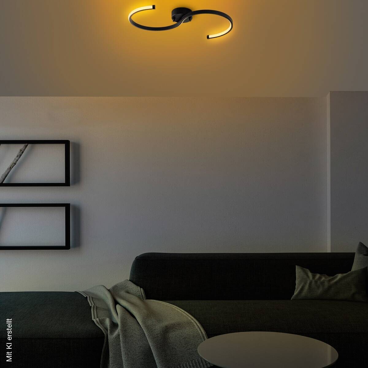 Opviq LED-Deckenleuchte schwarz B/H/T: ca. 25x51x5 cm