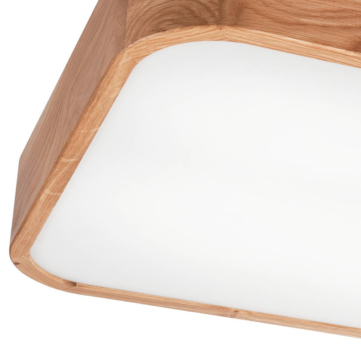 Lamkur Deckenleuchte GASPAR 48888 Eiche Eiche Holz Glas H/L: ca. 8x45 cm E27 4 Brennstellen