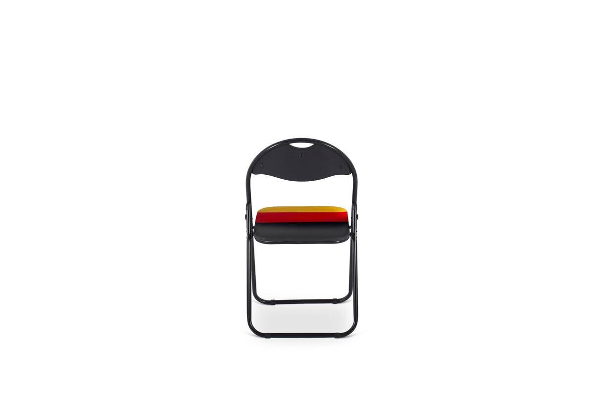 Klappstuhl Ben schwarz rot gold PVC Metall B/H/T: ca. 44,5x79,5x43 cm