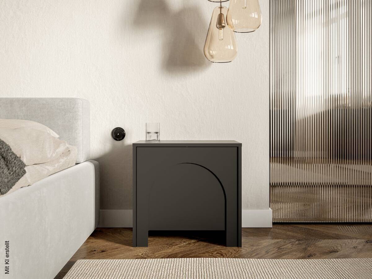 Nachtkonsole ARCO schwarz B/H/T: ca. 50x49x35 cm