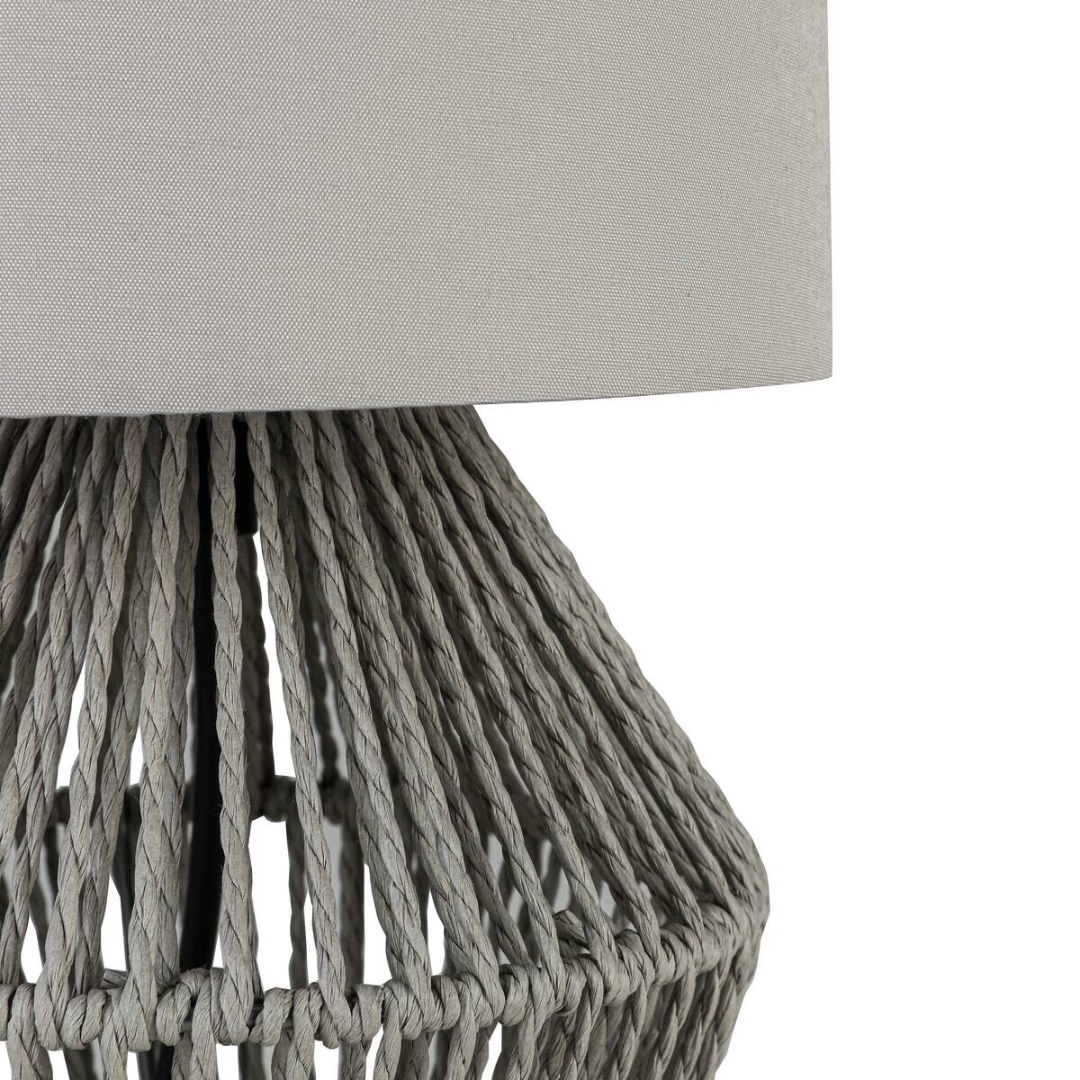 Nolo Tischleuchte Line grau Metall Papier E27 1 Brennstellen