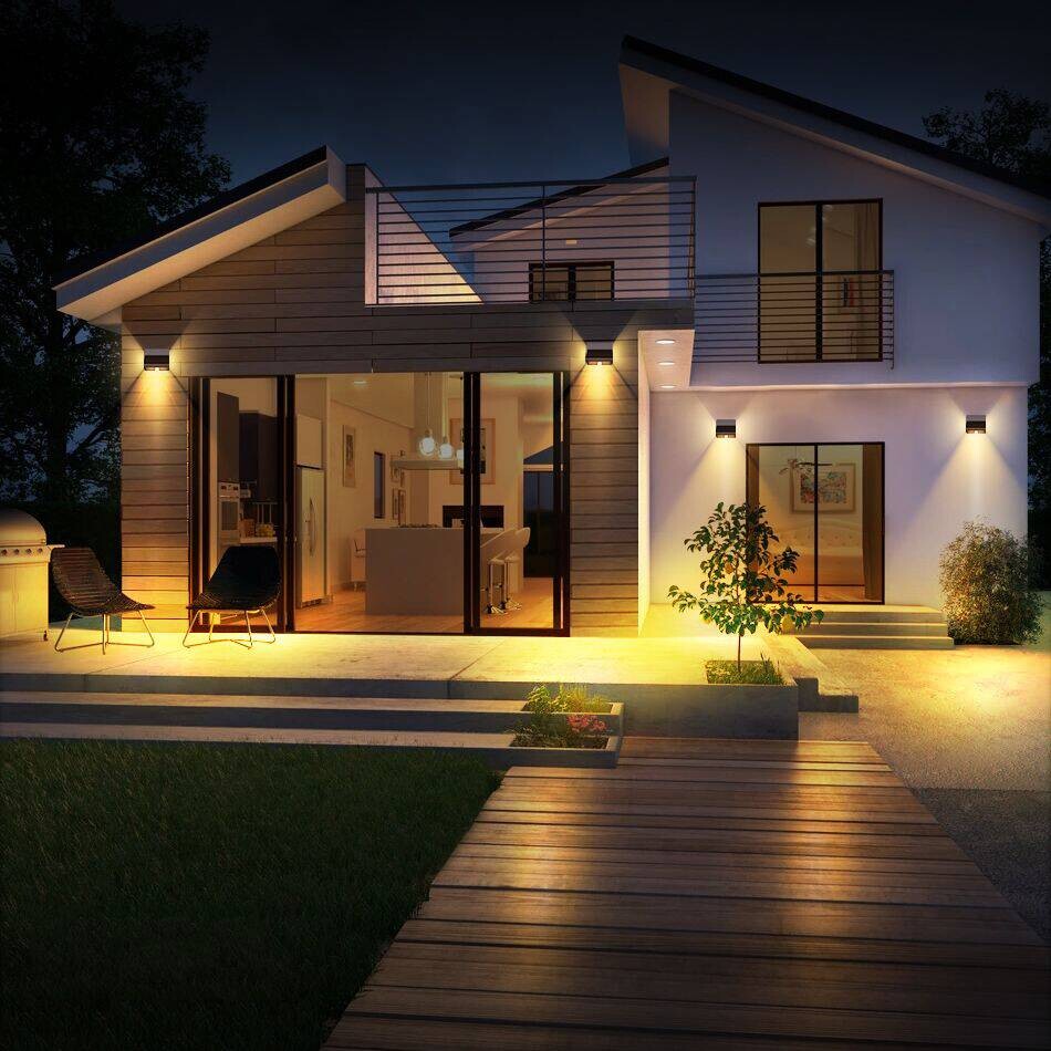 Solar-Wandleuchte B/H/L: ca. 7x10,5x12 cm