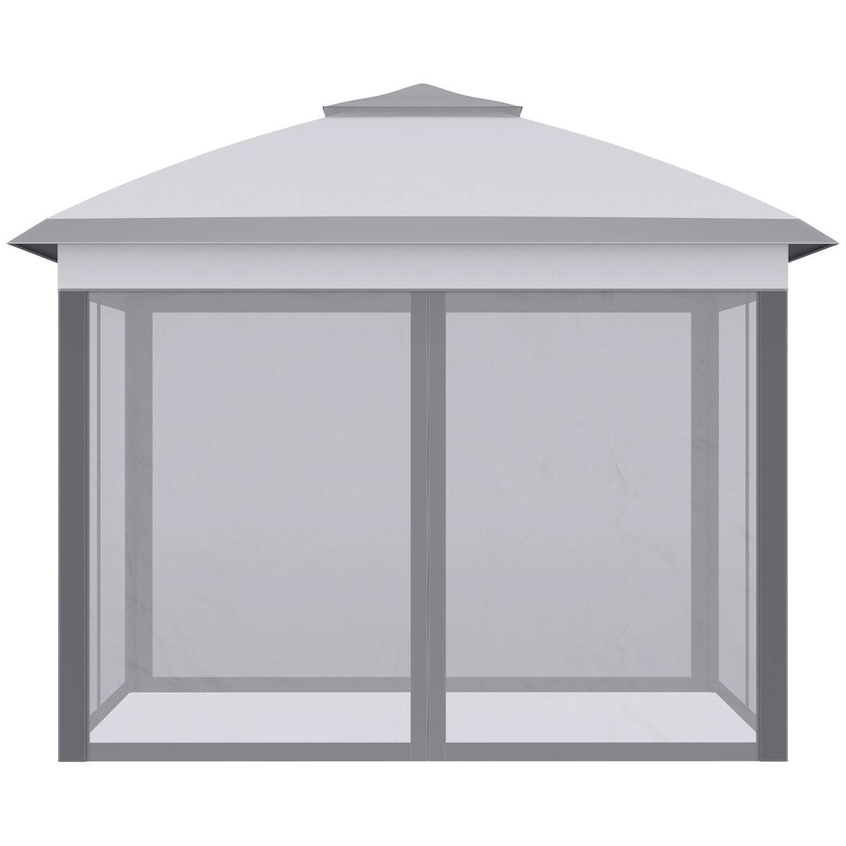Outsunny Pavillon grau Metall B/H/L: ca. 330x288x330 cm