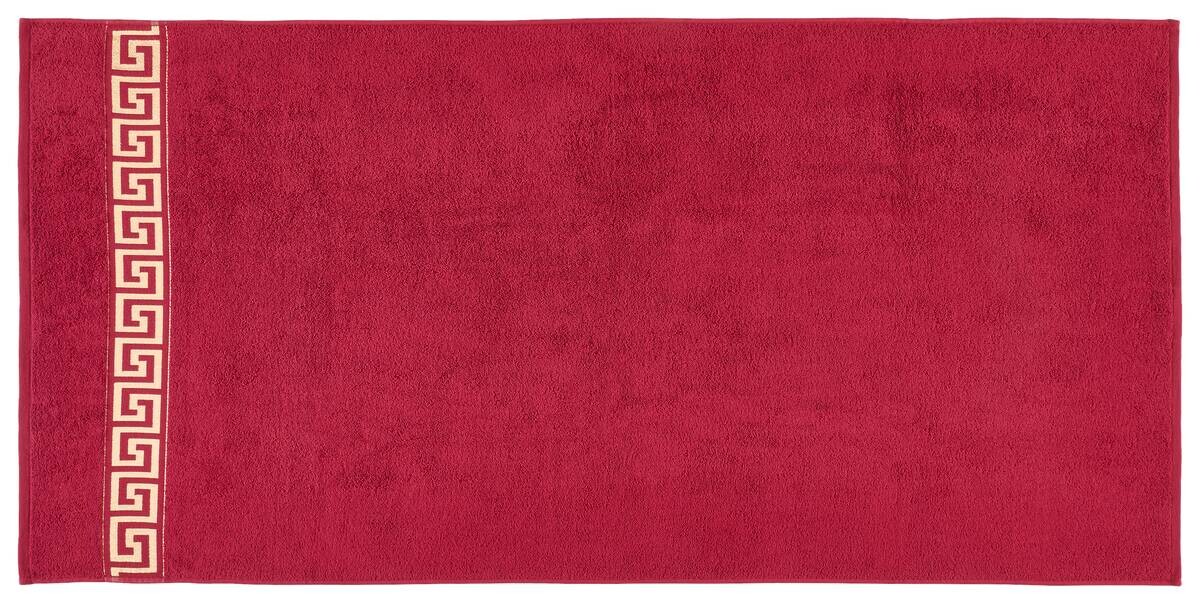 POCOline Duschtuch Mäander rot 100% Baumwolle B/L: ca. 80x160 cm