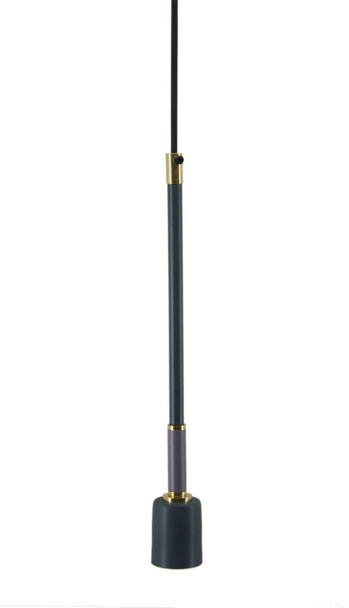 Kayoom Pendelleuchte Camielle 387 dunkelblau Eisen Kupfer B/H/L: ca. 4x30x4 cm E27 1 Brennstellen