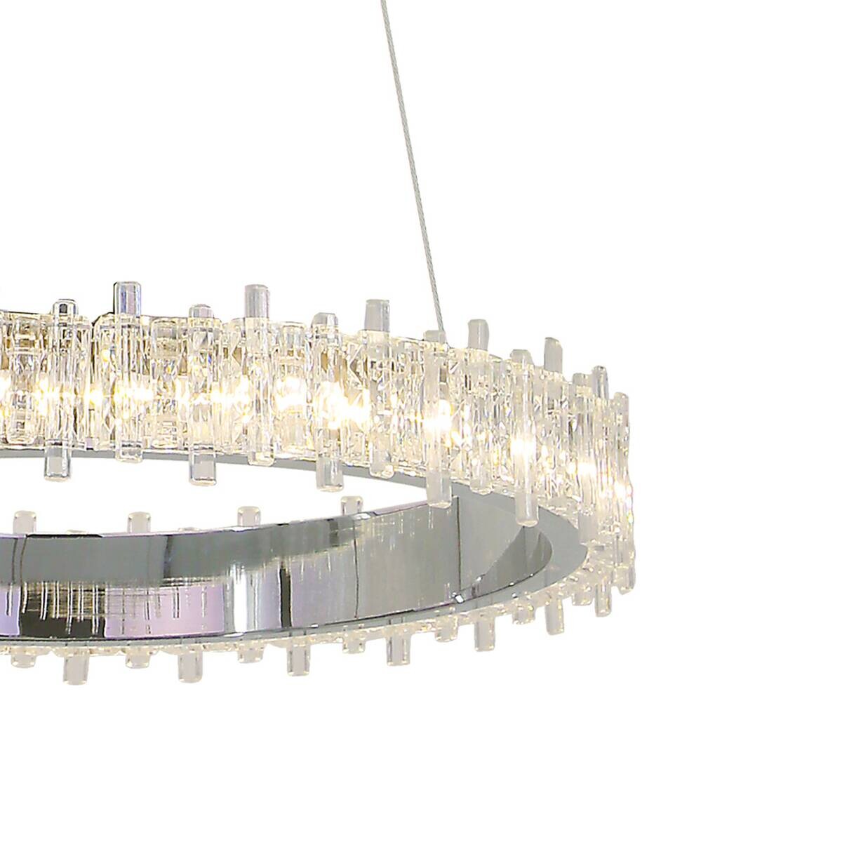 POCOline LED-Pendelleuchte Aurora Chrom Metall Acryl B/H/L: ca. 41x140x41 cm