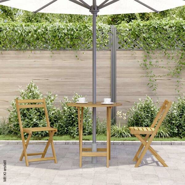 vidaXL Klapptisch braun Akazie B/H/L: ca. 70x75x70 cm