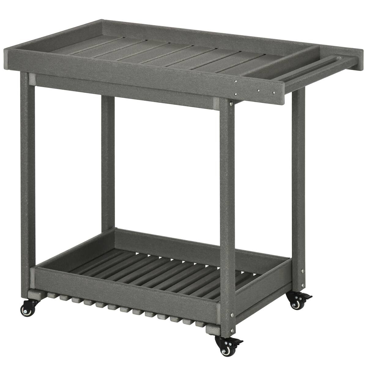 Outsunny Servierwagen dunkelgrau Kunststoff B/H/L: ca. 50x80x87 cm