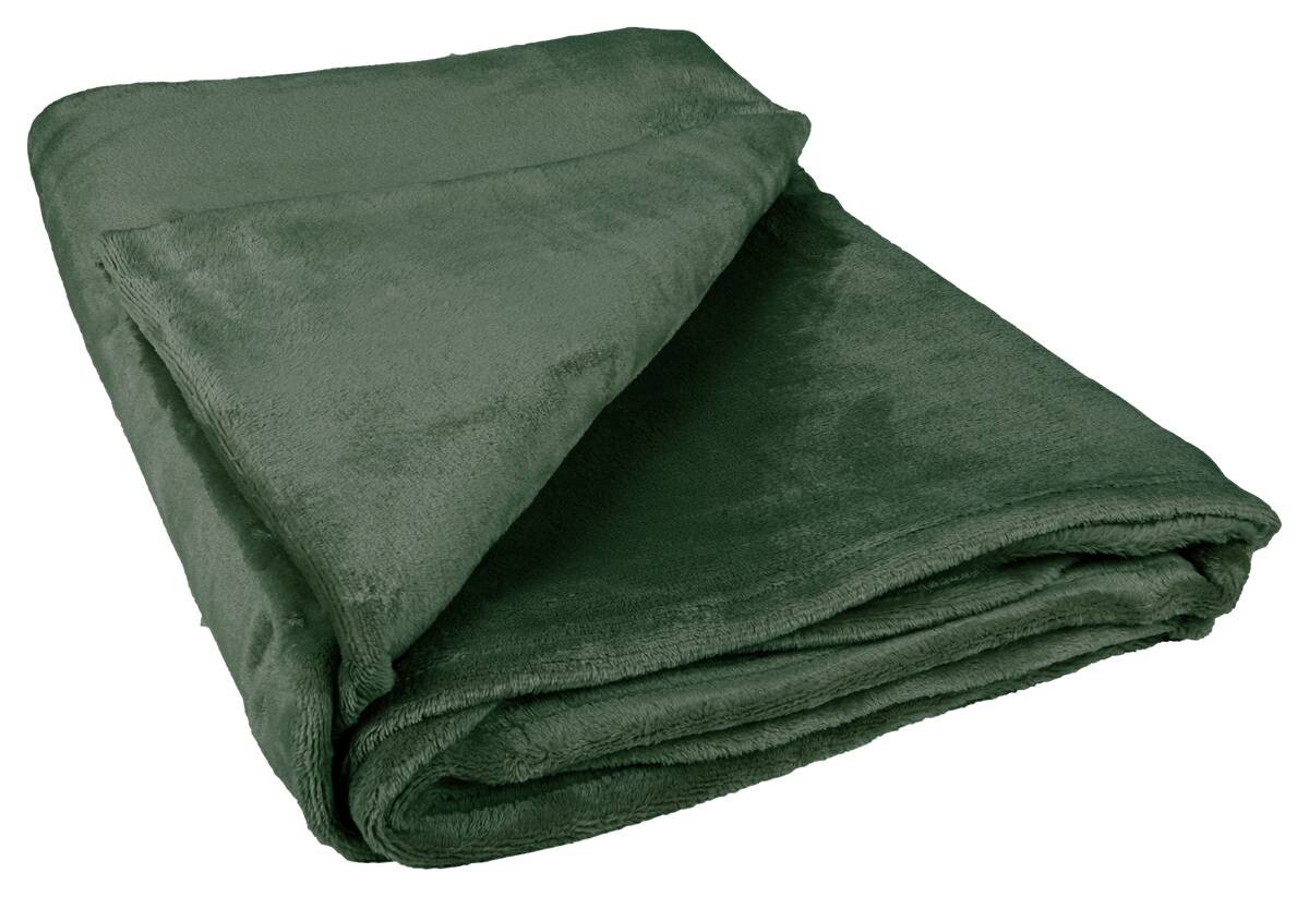 Flanelldecke olive Polyester B/L: ca. 140x200 cm