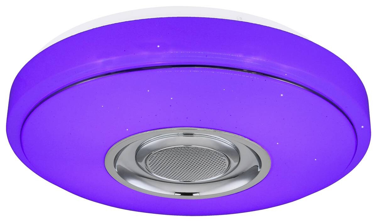 POCOline Deckenleuchte Sound weiß Chrom Kunststoff Metall H/D: ca. 8x34 cm