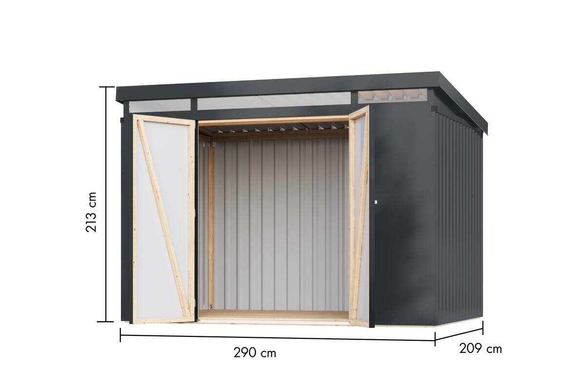 Karibu Gartenhaus Indra 3 anthrazit B/H/T: ca. 289x213x206 cm