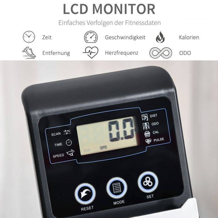 HOMCOM Liegeergometer grau Metall B/H/L: ca. 62,5x38x136 cm