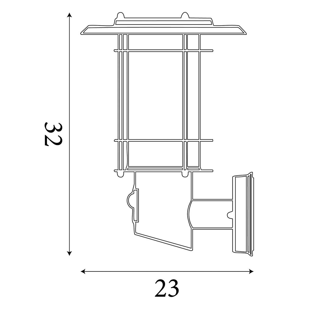 Wandaußenleuchte klar braun B/H/T: ca. 18x32x22 cm