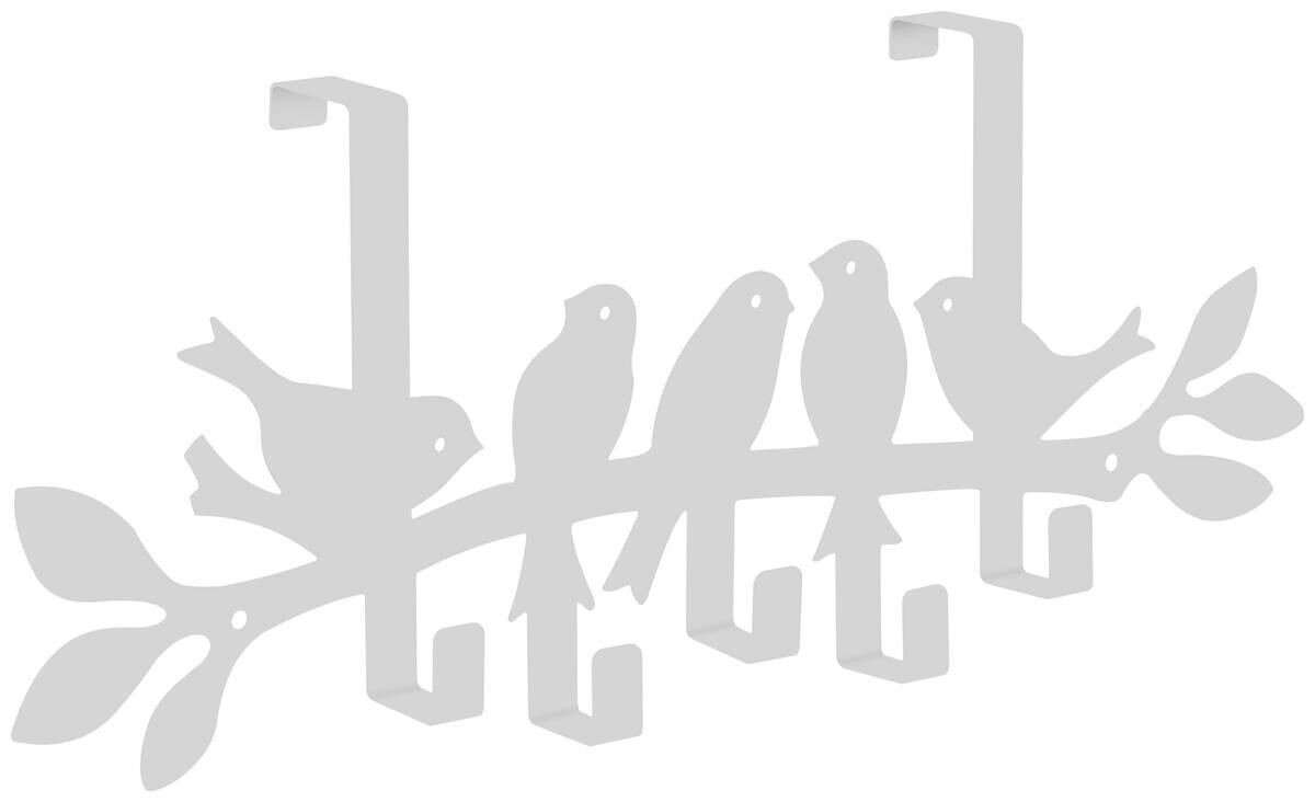Garderobenleiste Birds weiß Metall B/H/T: ca. 48x19x7 cm