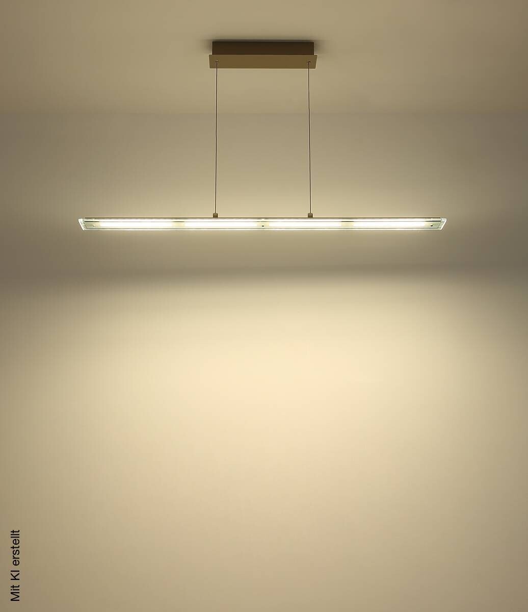 GLOBO LED-Pendelleuchte Novak sand Glas Metall B/L/D: ca. 9x88x150 cm