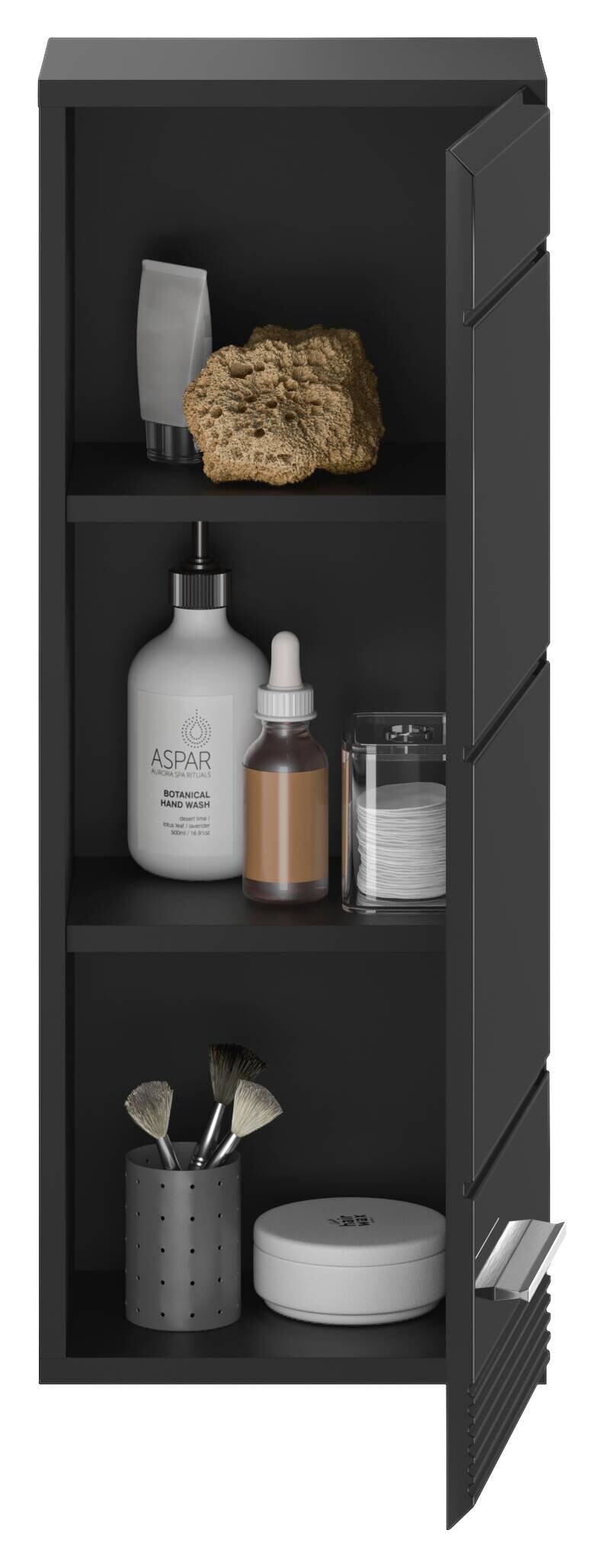 Badhängeschrank LINUS schwarz schwarz Hochglanz B/H/T: ca. 30x77x23 cm