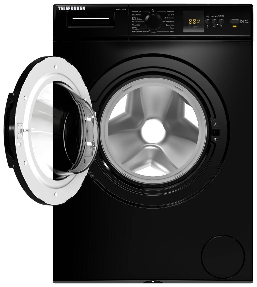 TELEFUNKEN Waschmaschine TF-WM-4201T0B EEK: D Spektrum: A bis G 5kg 1000U/min schwarz B/H/T: ca. 60x85x50 cm