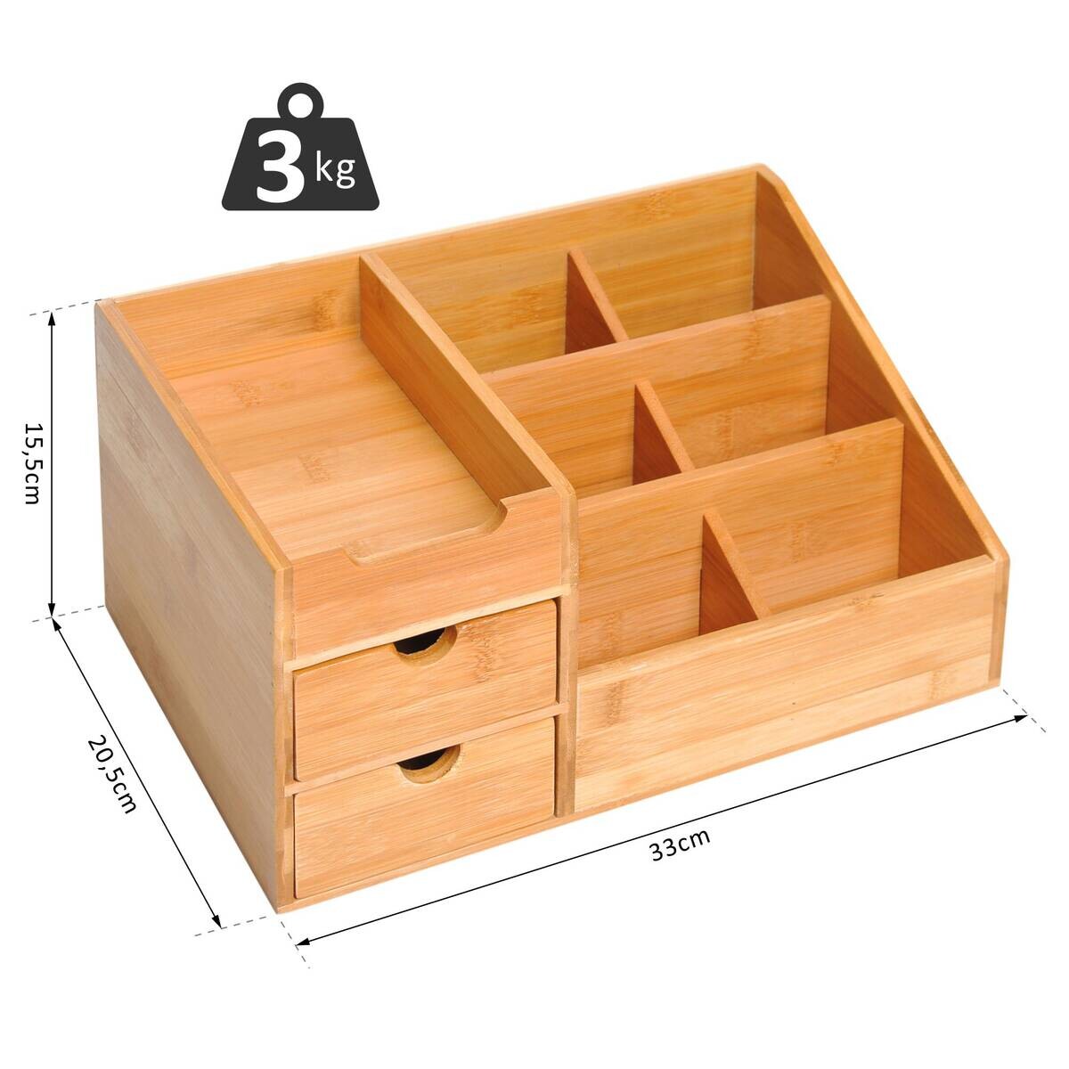 HOMCOM Organizer natur Bambus B/H/L: ca. 205x33x155 cm