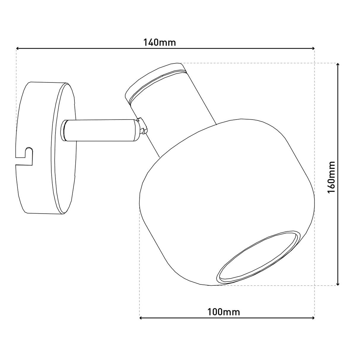 Näve Leuchten Wandleuchte schwarz Glas Metall B/H/T: ca. 14x16x10 cm