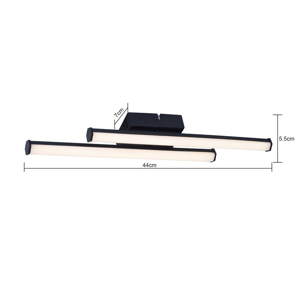 POCOline LED-Deckenleuchte Zehra schwarz Kunststoff B/H/L: ca. 7x5x44,5 cm