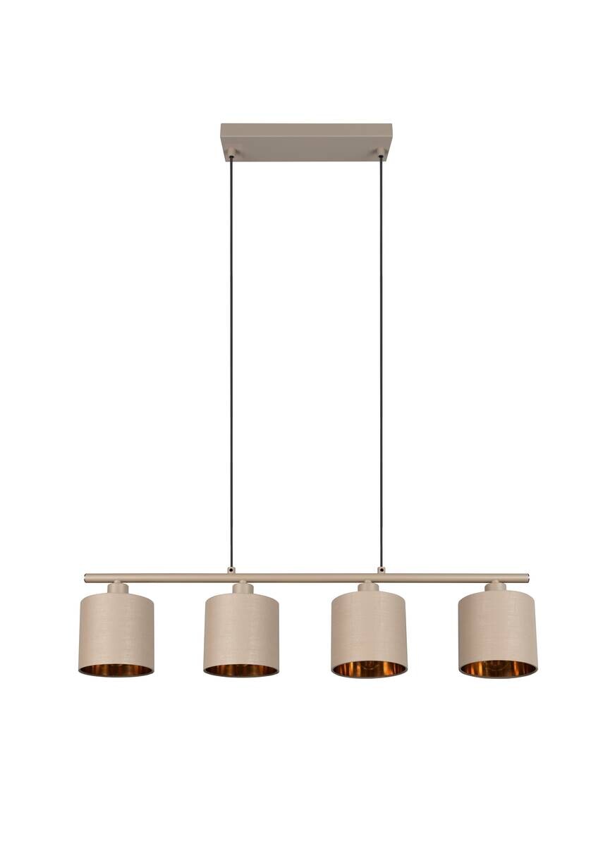 Reality Pendelleuchte Tommy beige Metall Stoff B/H/L: ca. 12x15x75 cm E14 4 Brennstellen