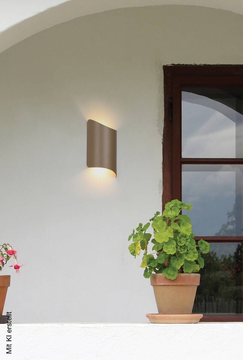 LED-Außenwandleuchte gold klar B/H/T: ca. 12,5x22,1x6,3 cm