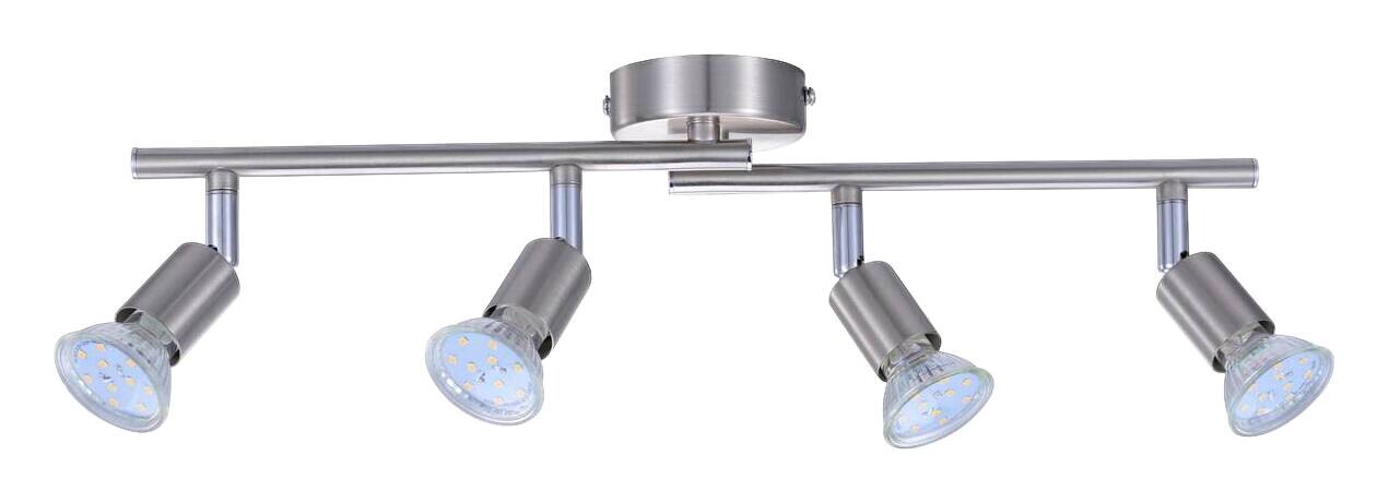POCOline Spot 4-flg. Joris nickel matt Metall L: ca. 50 cm GU10 4 Brennstellen