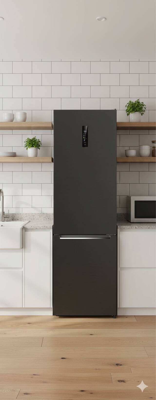 POCOline Kühl-/Gefrierkombination KGK200-405AIXDNF dark Inox B/H/T: ca. 59,5x200x66 cm