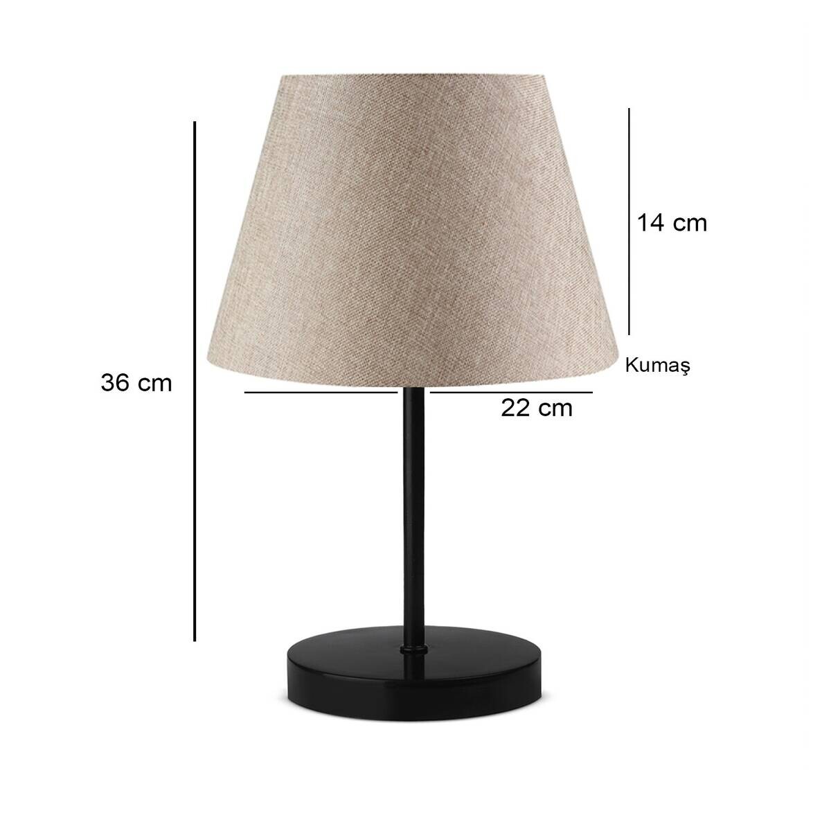 Opviq Tischleuchte schwarz beige Stoff Metall B/H/L: ca. 22x36x22 cm E27 1 Brennstellen