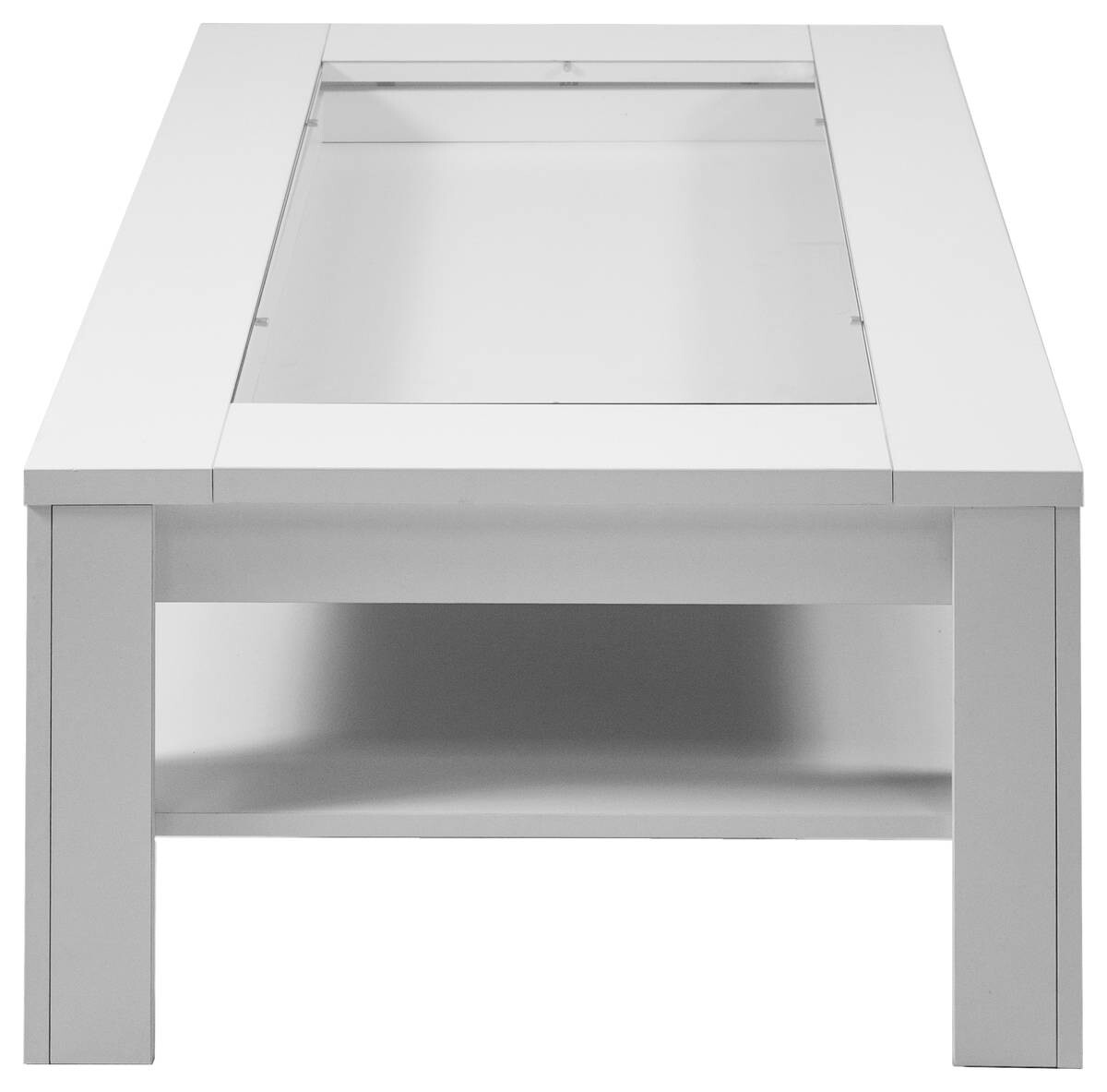 byLIVING Couchtisch RALPH weiß Holzwerkstoff Klarglas B/H/T: ca. 110x43x67 cm