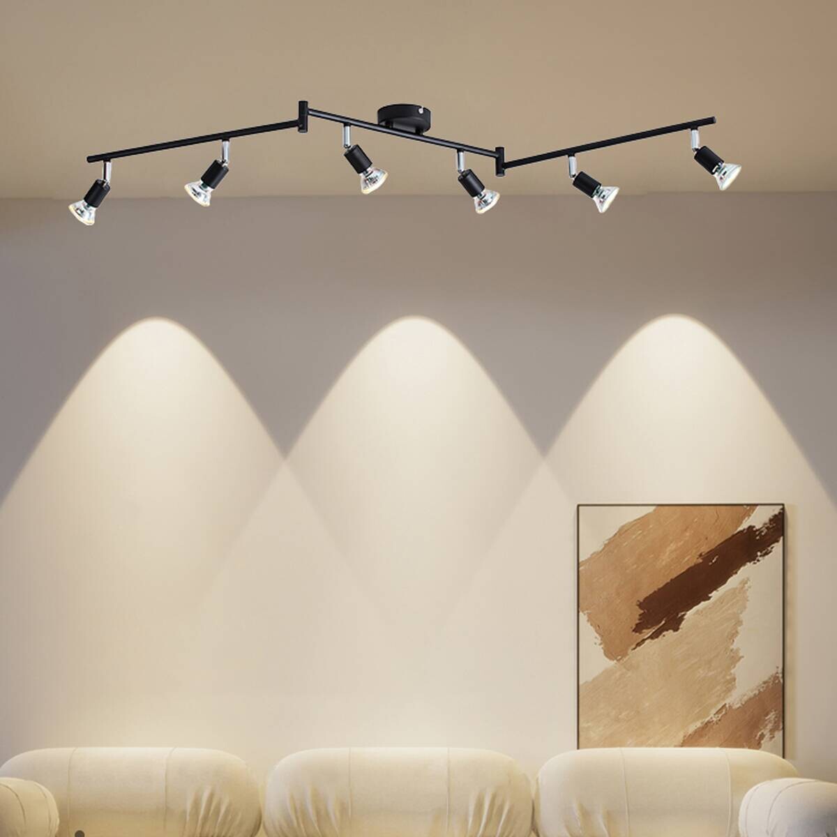 POCOline LED-Spot 6-flg. Boris schwarz B/H/L: ca. 120x9x10 cm 6 Brennstellen