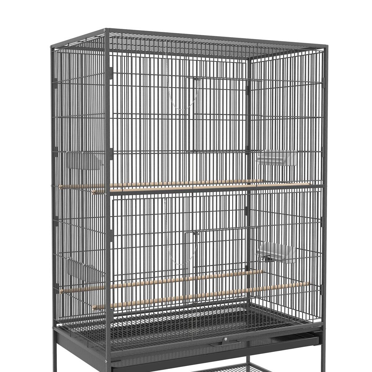 PawHut Tier-Zubehör grau Kunststoff B/H/L: ca. 57x94x153 cm