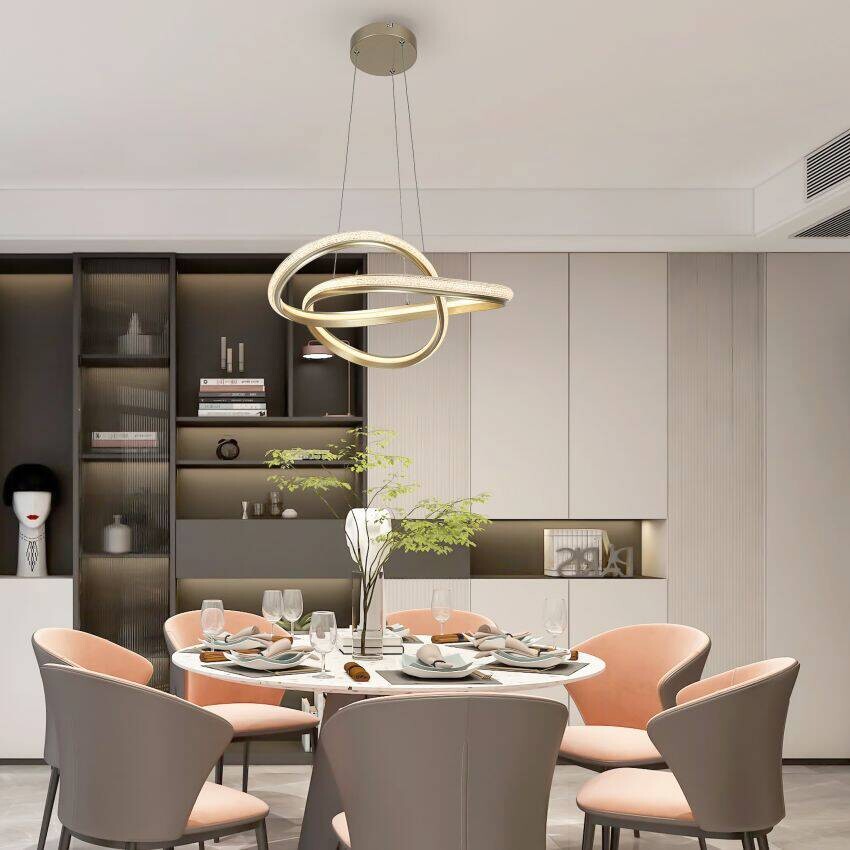 Nolo LED-Pendelleuchte Clara champagner B/H/L: ca. 50x120x50 cm