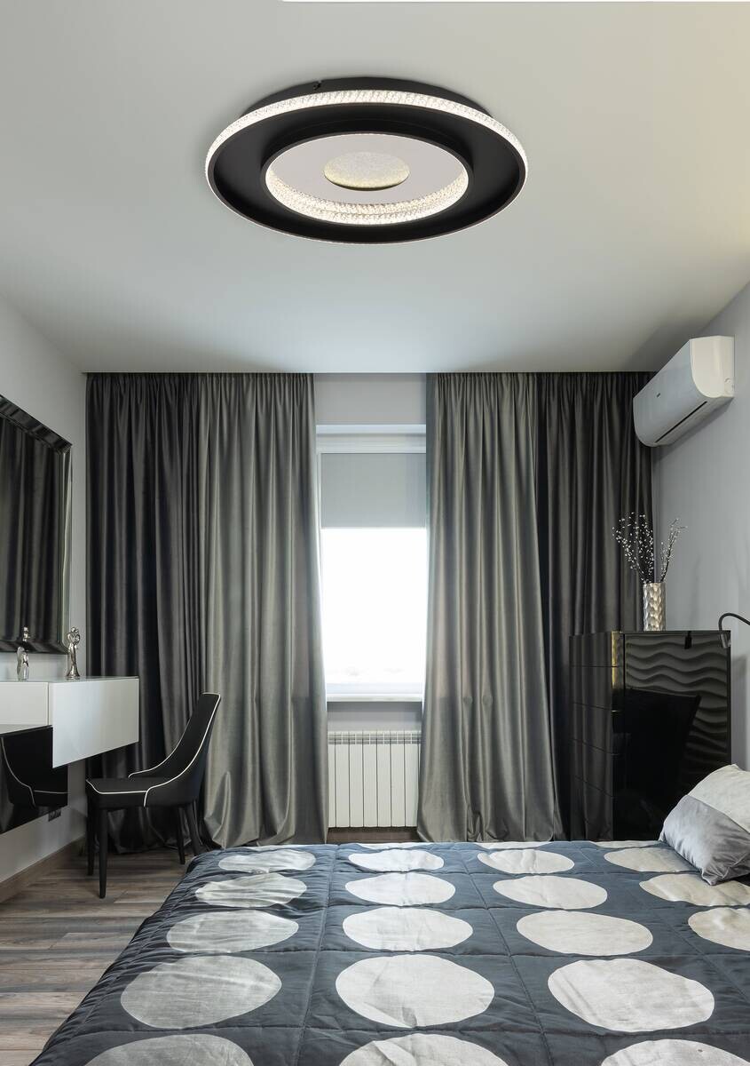 GLOBO Deckenleuchte klar mattschwarz Aluminium Metall H/D: ca. 6x52,5 cm 1 Brennstellen