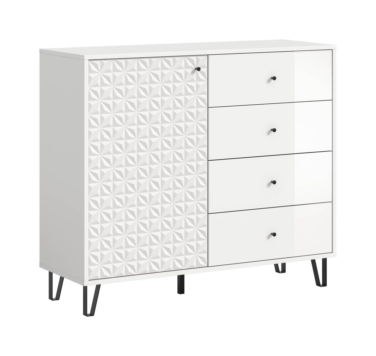 Highboard PRISMA weiß weiß Hochglanz B/H/T: ca. 110x96x40 cm