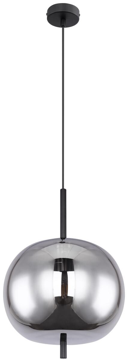 GLOBO Pendelleuchte Blacky schwarz Metall Rauchglas H/D: ca. 120x30 cm E27 1 Brennstellen