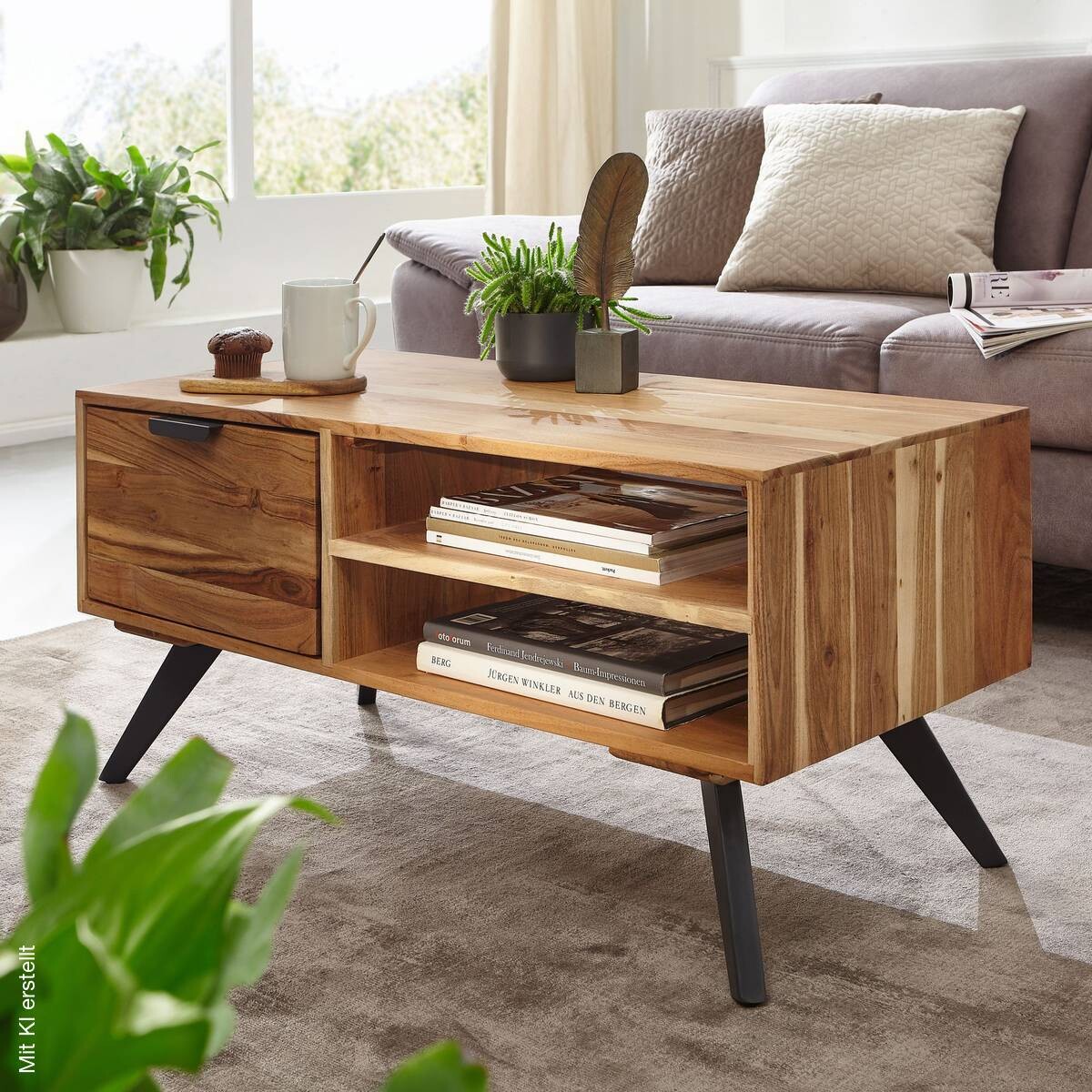 Couchtisch braun B/H/T: ca. 45x45x95 cm