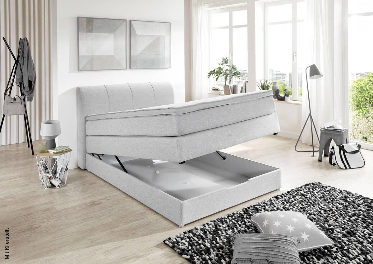 Boxspringbett Modesto Silbergrau