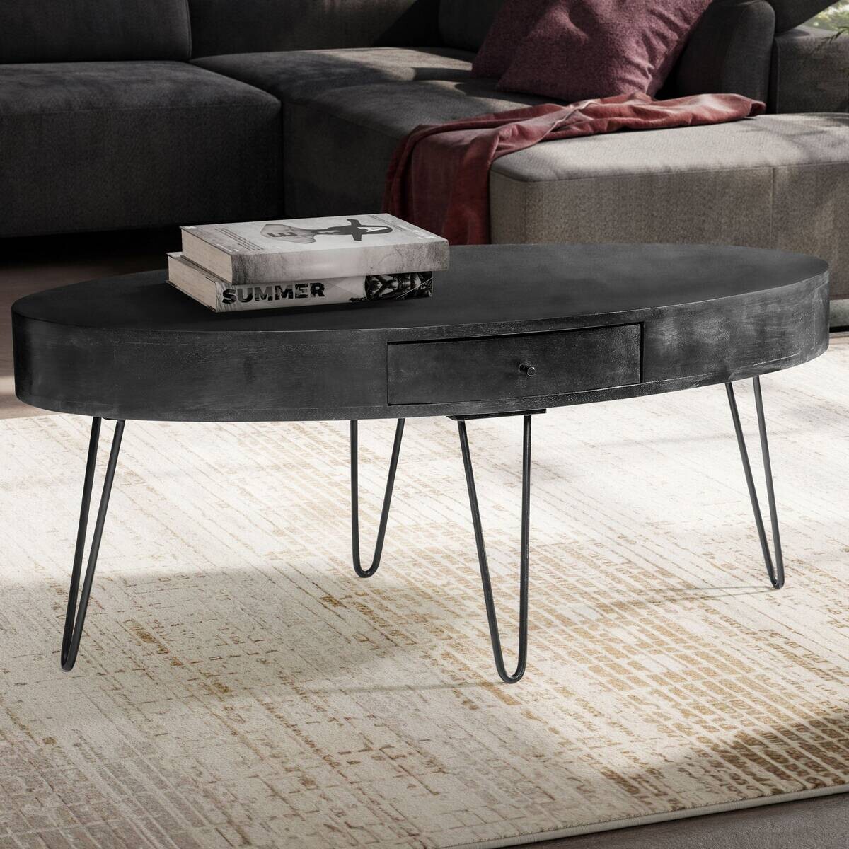 Couchtisch schwarz B/H/T: ca. 100x40x50 cm