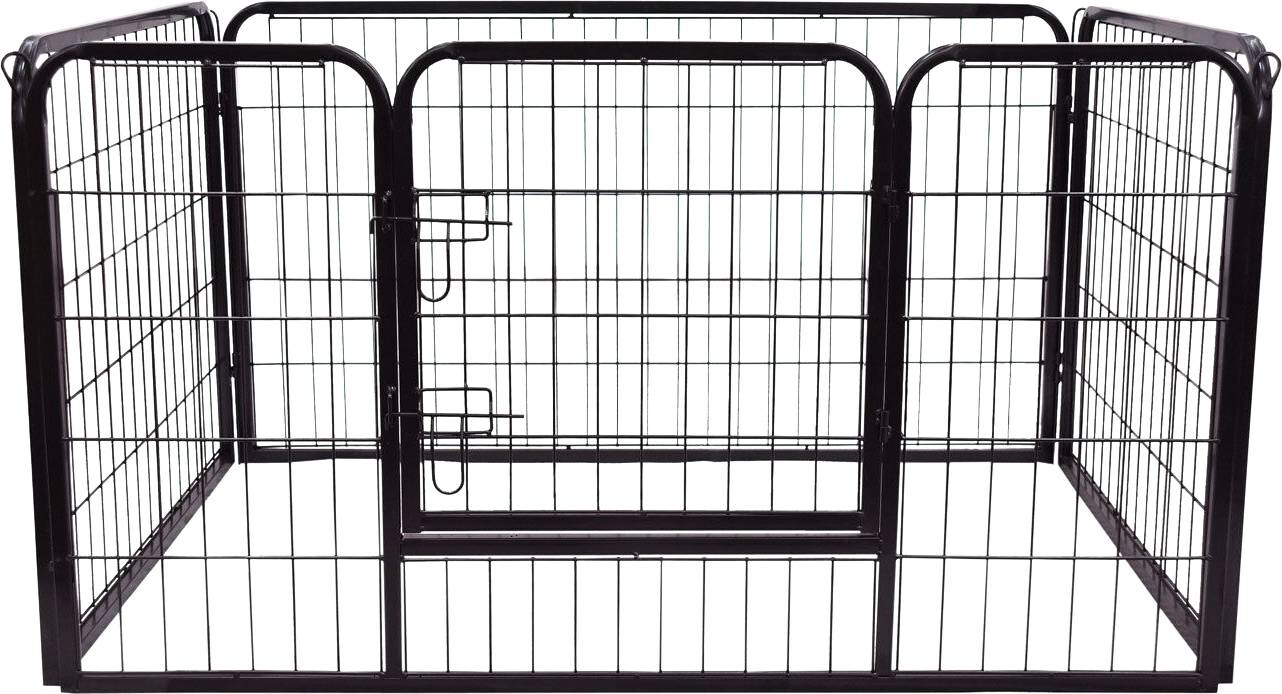 PawHut Welpenauslauf schwarz Metall