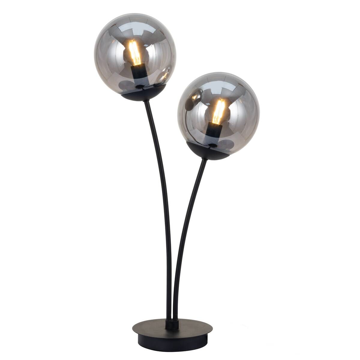 POCOline Tischleuchte Space schwarz Glas B/H/T: ca. 15x60x32 cm E14 2 Brennstellen