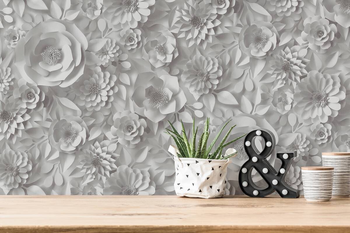 A.S.Creation Vliestapete Floral grau B/H: ca. 0,53x10,05 cm