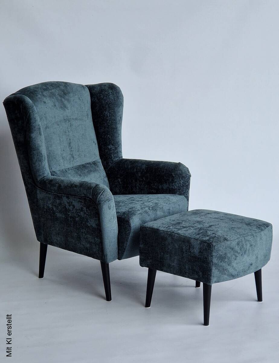Sessel mit Hocker Canto grün Polyester B/H: ca. 76x85 cm