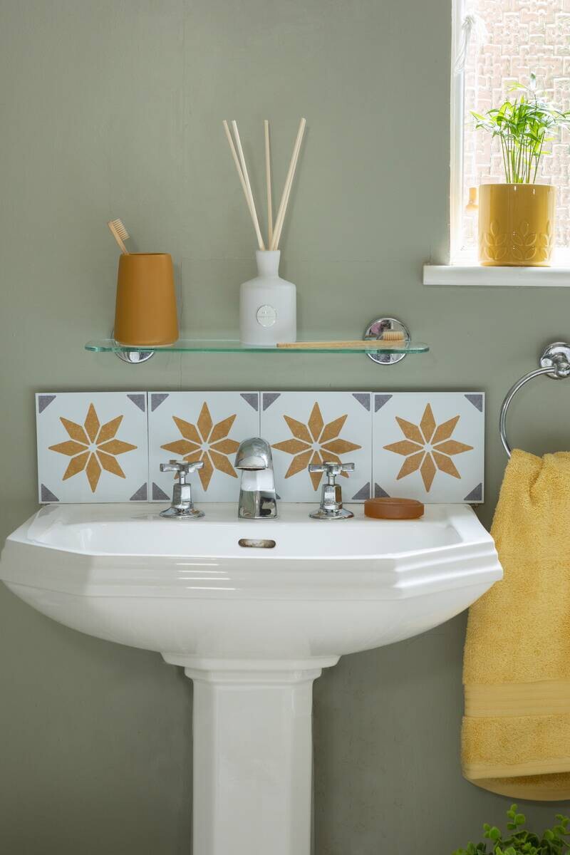 d-c-fix Wandfliese selbstklebend gold B/L: ca. 15,25x15,25 cm