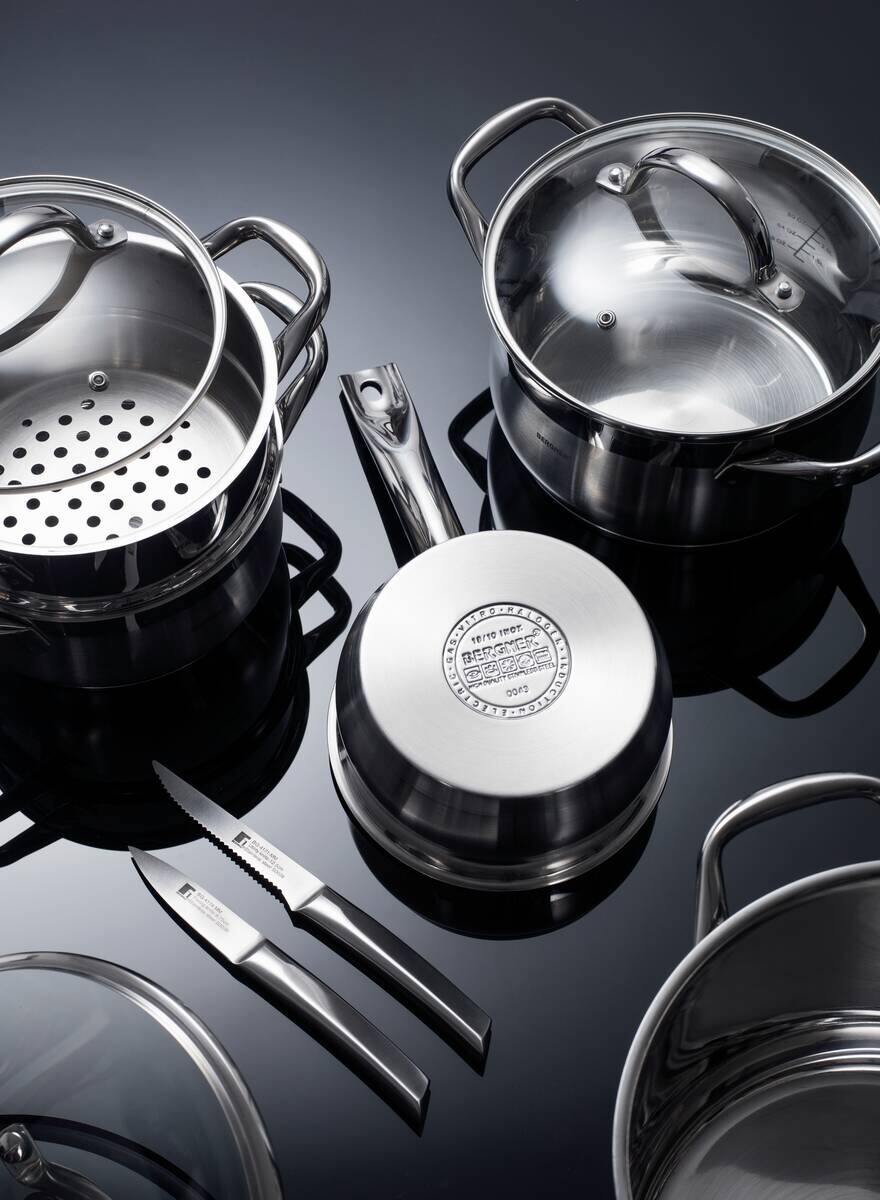 BERGNER Kochtopf GOURMET silber Edelstahl B/H/L: ca. 29,6x15,5x39 cm