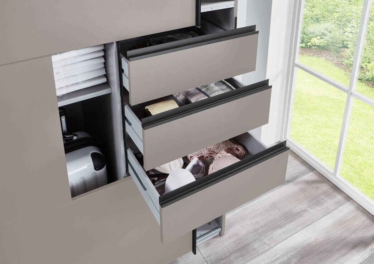 Schwebetürenschrank Saigon Sahara grau B/H/T: ca. 225x208x64 cm