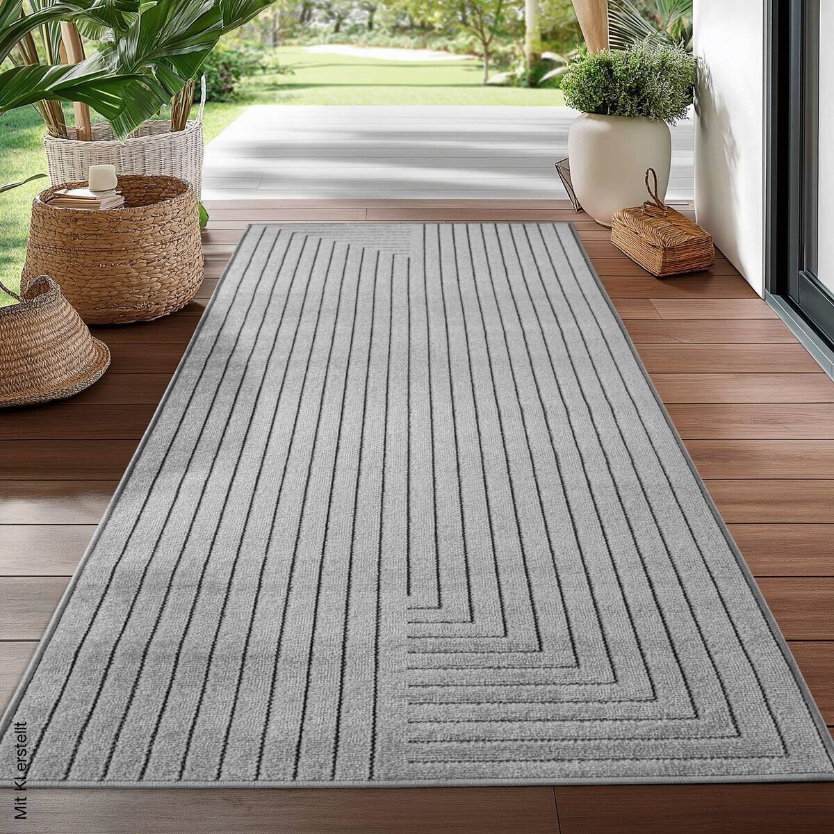 Ayyildiz In-/Outdoor-Teppich NOVA silber B/L: ca. 80x150 cm